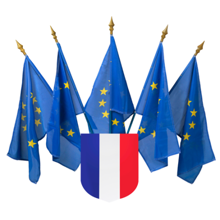 Ecusson porte-drapeaux tricolore