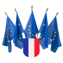 Ecusson porte-drapeaux tricolore