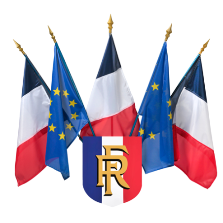 Ecusson porte-drapeaux tricolore RF