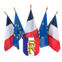 Ecusson porte-drapeaux tricolore RF