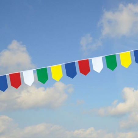 Guirlande multicolore en plastique fanion écusson