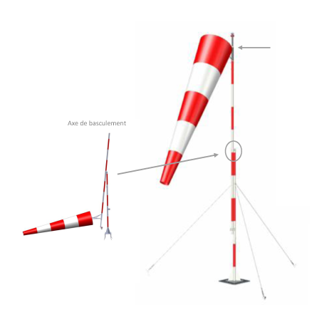 Mât STNA 7.4 mètres + girouette diam. 60